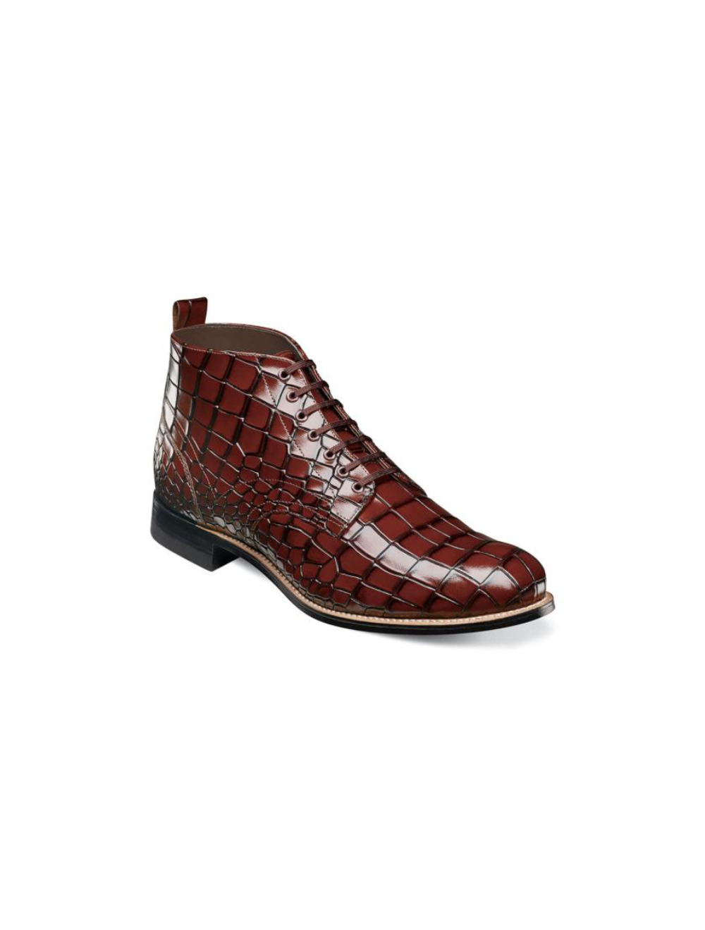 Stacy Adams Madison Croco Print Oxford Boot in Cognac 00106 221