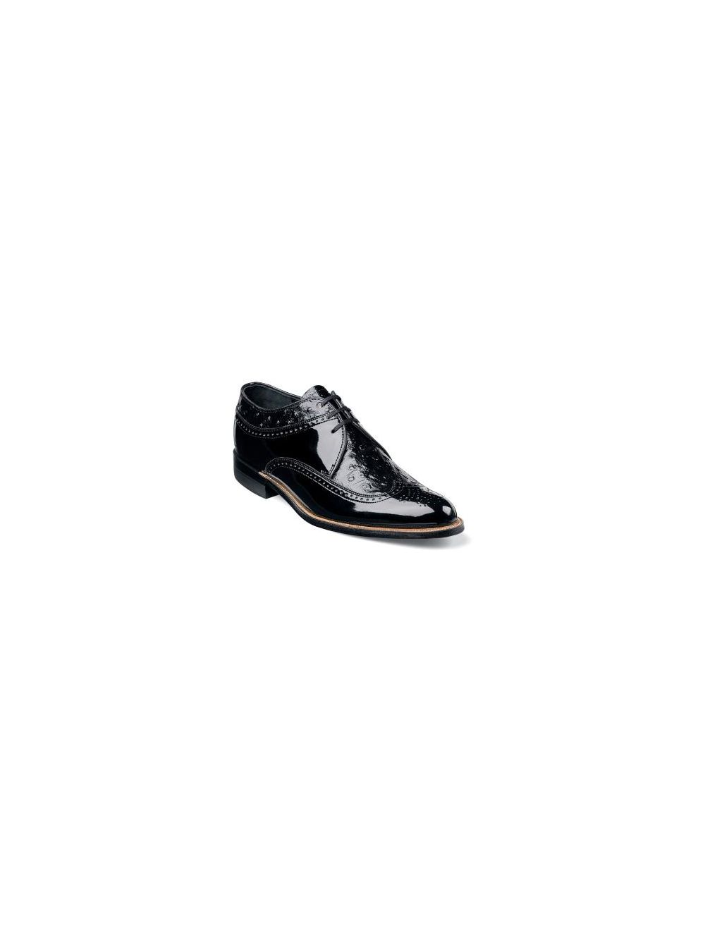 Stacy Adams Dayton Ostrich Print Oxford Shoe in Black 00375 01
