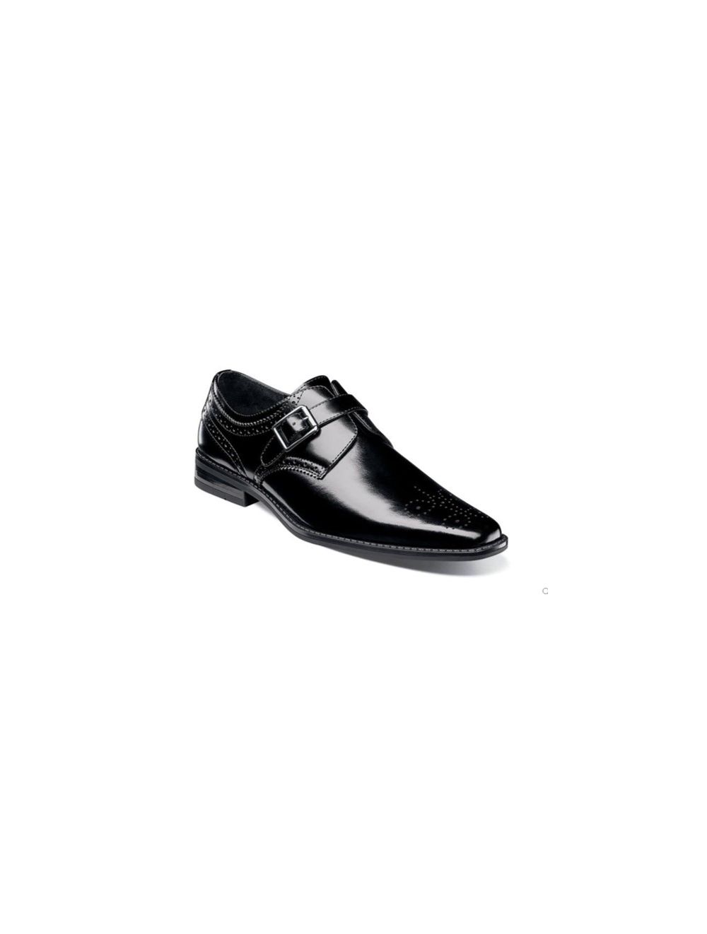 Stacy Adams Blake Mens Leather Moc-Toe Slip-On Dress Shoes, 9 Medium, Black