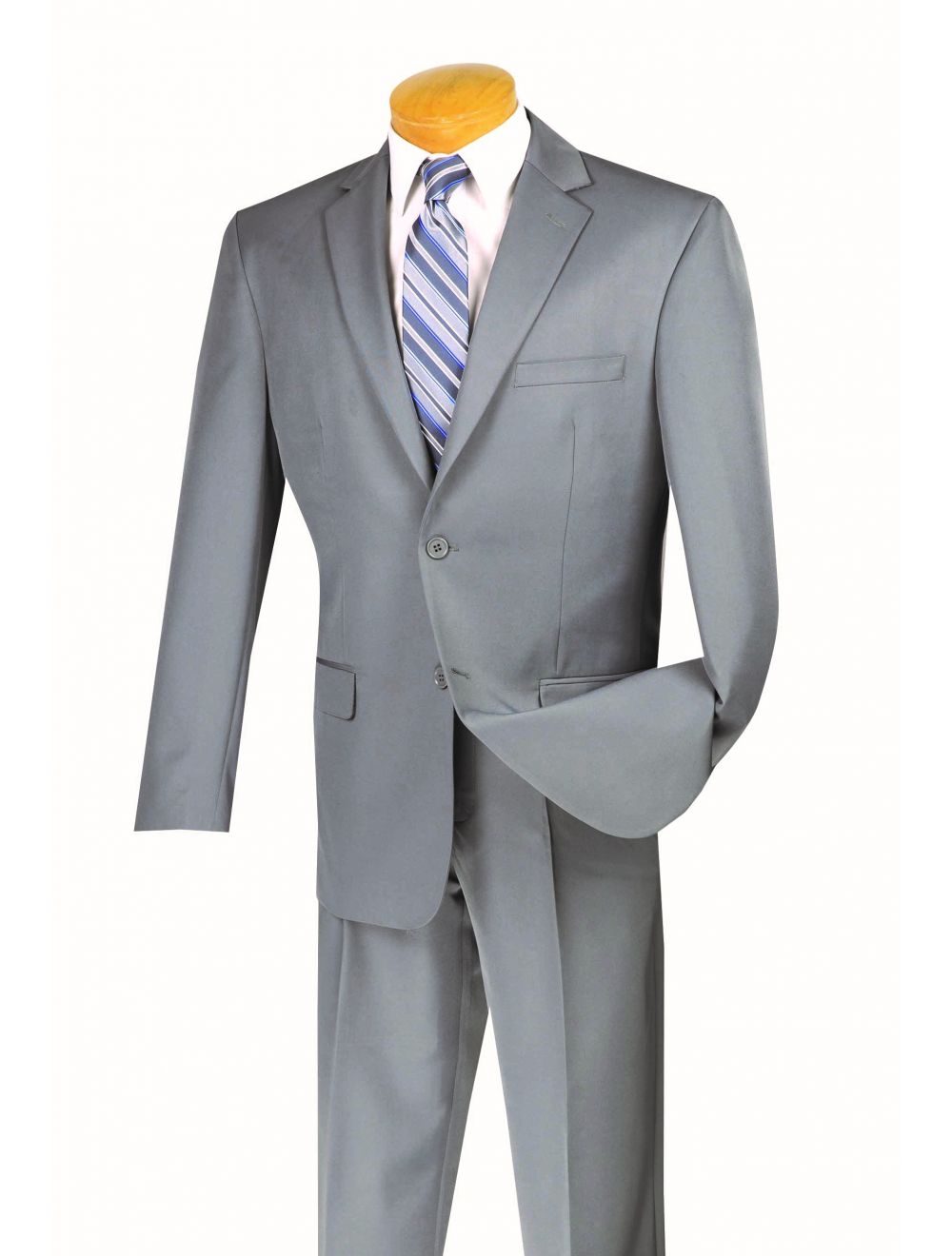 VINCI Mens 2 Button Single Breasted Classic Fit Gabardine Suit 2AA