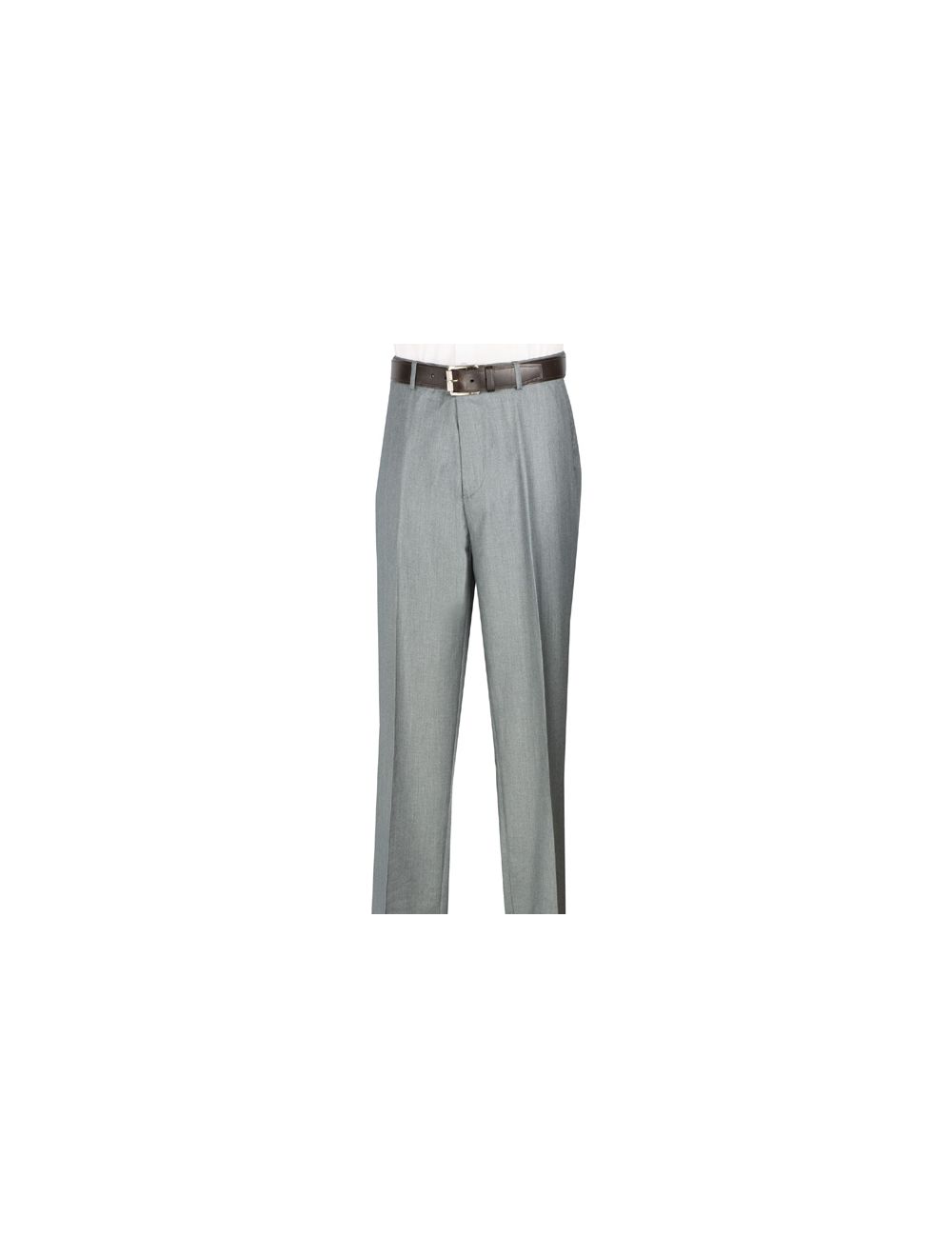 Vinci Flat Front Wool-Feel Dress Pant in Gray (FF-RSG)
