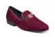 Stacy Adams Valet Quilted Velour Plain Toe Smoking Slipper in Burgundy (25166-601) 