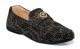 Stacy Adams Cypher Moc Toe Smoking Slipper in Black/Gold (25263-715) 