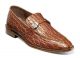 Stacy Adams Bellucci Exotic Print Moc Toe Bit Loafer Dress Shoe in Cognac (25322-221)