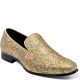 Stacy Adams Swank Glitter Floral Plain Toe Smoking Slipper in Gold Multi (25329-719) 