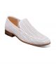 Stacy Adams Winfield Moc Toe Perf Loafer in White (25521-100)