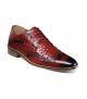 Stacy Adams Gennaro Exotic Print Wingtip Oxford in Red (25537-600)