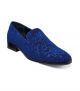 Stacy Adams Saunders Debossed Velour Loafer in Royal (25581-432)