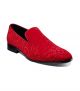 Stacy Adams Saunders Debossed Velour Loafer in Red (25581-600)