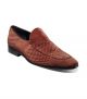 Stacy Adams Shapshaw Velour Moc Toe Loafer in Cognac (25642-221)