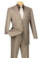 Vinci Two-Piece Glen Plaid Suit In Tan (2RW-1T)