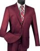 Vinci Two-Piece Slim Fit Single-Breasted Wool Suit in Burgundy (2WRK-1B)