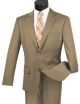 Vinci Two-Piece Slim Fit Single-Breasted Window Pane Wool Suit in Taupe (2WWP-1T)