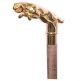 Vista Three Sectional Brass Cheetah Handle Walking Stick in Gold (40115G)