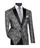 Vinci Elegant Single Breasted Sport Coat in Silver (BF-2S)