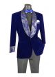 Vinci Regular Fit Velvet Single Breasted Sport Coat in Blue (BF-5RB)