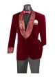 Vinci Regular Fit Velvet Single Breasted Sport Coat in Burgundy (BF-5M)