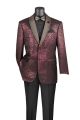 Vinci Regular Fit Single Breasted Sport Coat in Burgundy (BF-6M)