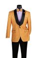 Vinci Regular Fit Single Breasted Floral Jacquard Sport Coat in Gold (BF-8G)