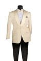 Vinci Regular Fit Single Breasted Floral Jacquard Sport Coat in Champagne (BF-8C)