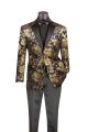 Vinci Emboss Fabric Velvet Single Breasted Sport Coat in Black (BM-02B)