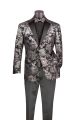 Vinci Emboss Fabric Velvet Single Breasted Sport Coat in Silver (BM-02S)