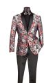 Vinci Modern Fit Jacquard Fabric Single Breasted Sport Coat in Burgundy (BM-3M)