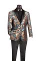 Vinci Modern Fit Jacquard Fabric Single Breasted Sport Coat in Teal (BM-3T)