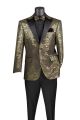 Vinci Modern Fit Jacquard Single Breasted Sport Coat in Gold (BM-4G)