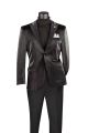 Vinci Modern Fit Vegan Leather Single Breasted Sport Coat in Black (BML-1)