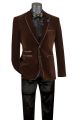 Vinci Slim Fit Velvet Two-Button Sport Coat in Brown (BS-02C)