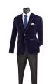 Vinci Slim Fit Velvet Two-Button Sport Coat in Navy (BS-02N)