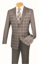 Vinci Slim Fit Window Pane Single-Breasted Sport Coat in Gray (BS-09G)