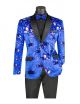 Vinci Slim Fit Velvet Sequin Single Breasted Sport Coat in Royal (BSQ-4RB)