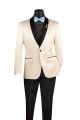 Vinci Slim Fit Stretch Sateem Single Breasted Sport Coat in Champagne Beige (BST-1C)