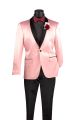 Vinci Slim Fit Stretch Sateem Single Breasted Sport Coat in Pink (BST-1P)