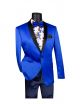 Vinci Slim Fit Stretch Sateem Single Breasted Sport Coat in Royal (BST-1RB)