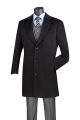 Vinci Single-Breasted Three Button Top Coat in Black (CL38-1B)