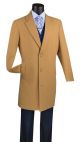 Vinci Single-Breasted Three Button Top Coat in Carmel (CL38-1T)
