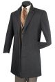 Vinci Single-Breasted Three Button Top Coat in Charcoal (CL38-1C)