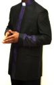 Menz Cadillac Preacher Suit in Black/Purple (CPS04) 