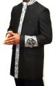 Menz Cadillac Preacher Suit in Black/Silver (CPS03) 
