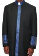 Menz Cadillac Preacher Suit in Black/Royal (CPS07) 