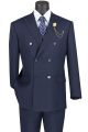 Vinci Executive Two-Piece Double-Breasted Glen Plaid Suit In Navy (DRW-2N)
