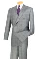 Vinci Executive Two-Piece Double-Breasted Glen Plaid Suit In Gray (DRW-1G)