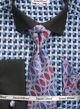 Daniel Ellissa Men's Multi Print Tone on Tone Dress Shirt Set in Blue (DS3788P2-4)