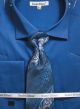 Daniel Ellissa Men's Solid Cotton Dress Shirt Set in French Blue (DS3798P2-6)