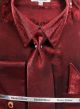 Daniel Ellissa Men's Metallic Velvet Dress Shirt Set in Burgundy (DS3808P2-2)