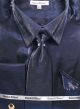 Daniel Ellissa Men's Metallic Velvet Dress Shirt Set in Navy (DS3808P2-3)