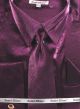 Daniel Ellissa Men's Metallic Velvet Dress Shirt Set in Purple (DS3808P2-4)